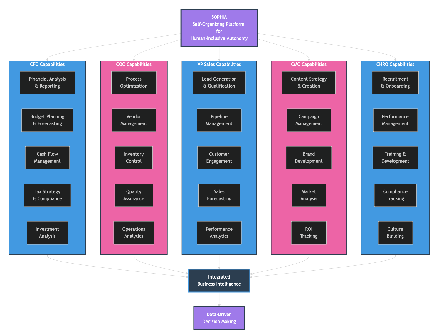 SOPHIA Workflows - CFO, COO, VP Sales Business Functions